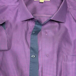 Paul Fredrick Purple and Blue Checkered Shirt